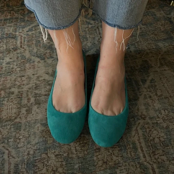 J.Crew Turquoise Suede Flats - Picture 3 of 3